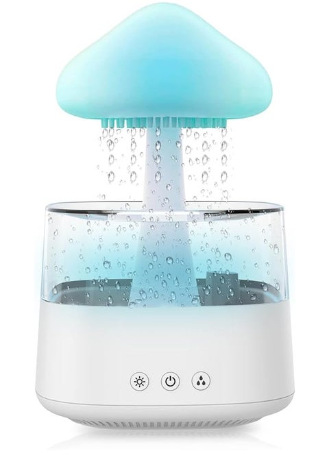 Rain Cloud Humidifier, Mushroom Rain Humidifier, Essential Oil Diffuser with 7 Colors LED Lights, Rain Drop Humidifier with Calming Rain Sounds, Rain Cloud Diffuser to Help Sleeping and Stress