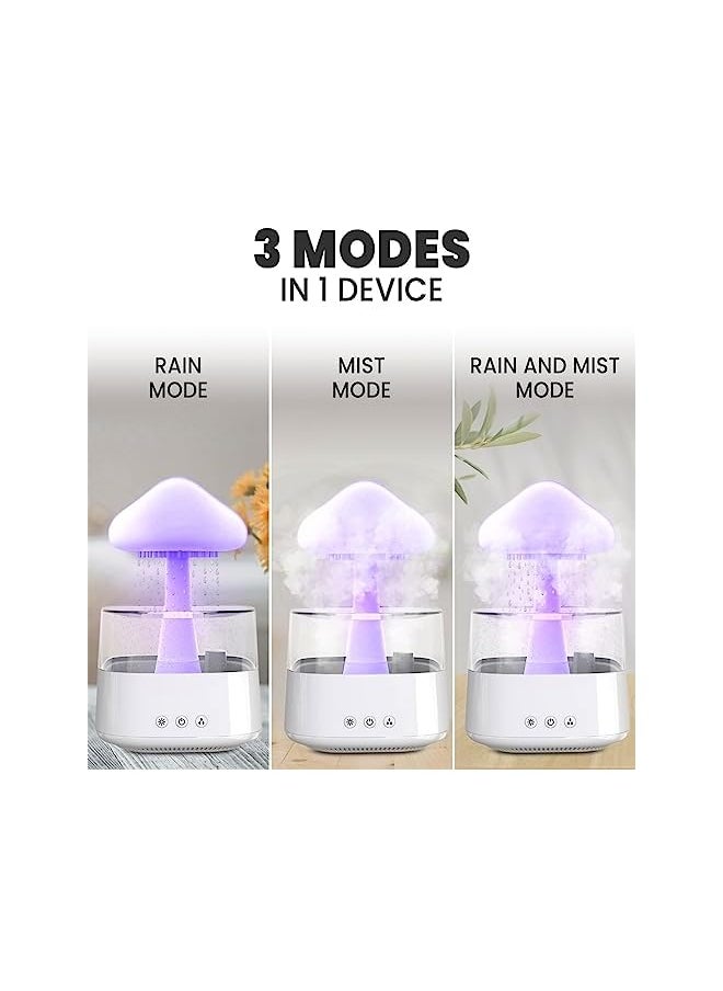 X spring - Rain Cloud Humidifier, Mushroom Rain Humidifier, Essential Oil Diffuser with 7 Colors LED Lights, Rain Drop Humidifier with Calming Rain Sounds, Rain Cloud Diffuser to Help Sleeping and Stress - Image 1