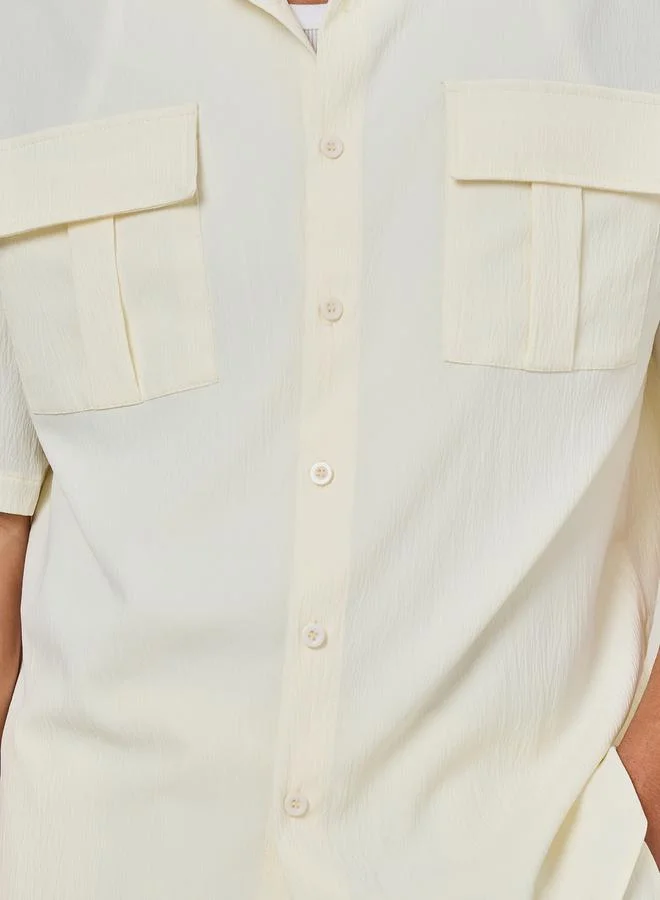 ستايلي Summer Solid Pocket Shirt & Shorts Co-Ords