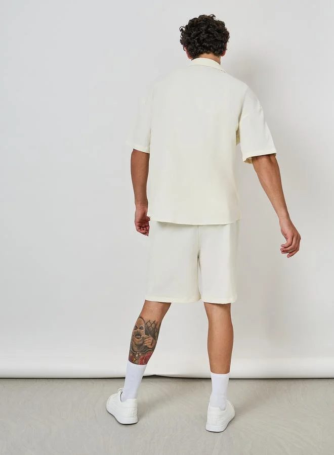 ستايلي Summer Solid Pocket Shirt & Shorts Co-Ords