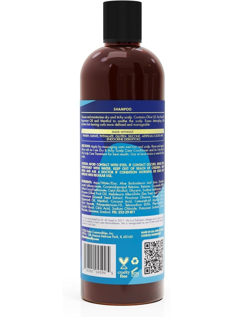 آز أي آم شامبو للعناية بفروة الرأس الجافة والمصابة بالحكة – 12 أونصة | بزيت الزيتون وشجرة الشاي وزيوت النعناع | مضاد للقشرة ومرطب - Image 2
