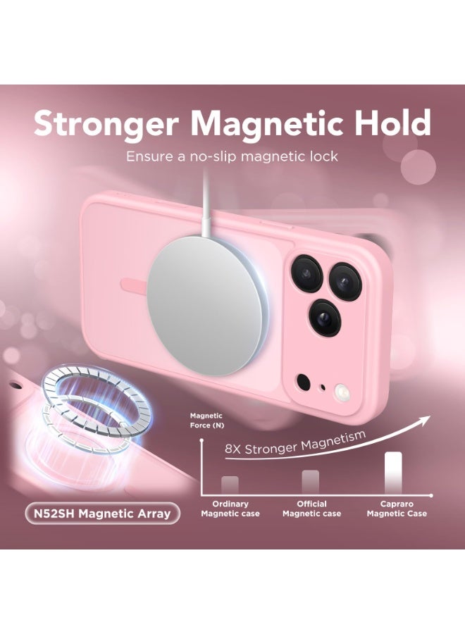 كبرارو غطاء آيفون 17 برو ماكس مع MagSafe، مغناطيس قوي، زر معدني للكاميرا، ‏[حماية كاملة للكاميرا] ‏[واقي شاشة]، غطاء سيليكون مقاوم للصدمات، متوافق مع ملحقات MagSafe، باللون الوردي الخوخي - Image 4