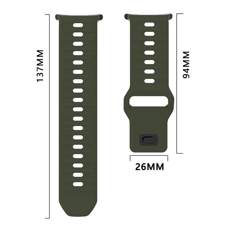 erorex For Samsung Galaxy Watch Ultra 47Mm / Ultra 2025 Wavy Texture Silicone Watch Band(Dark Grey) - Image 5