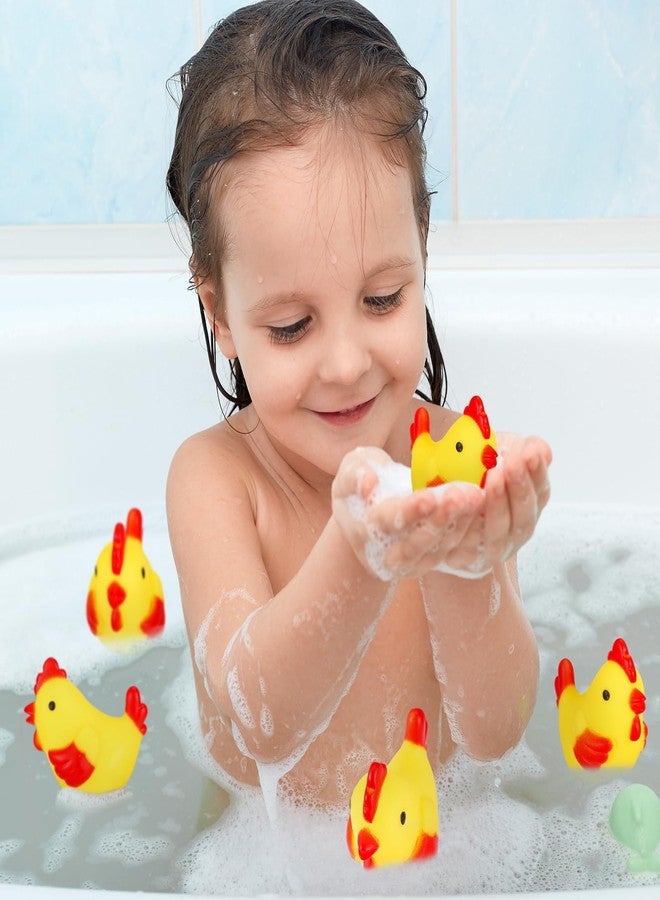 Silipull 50 Pcs Yellow Rubber Chicken Squeak Mini Rubber Chicks Squeezable Squeaky Toy Chicken Noisemaker for Shower Bath Birthday Novelty Favors Decorations Gift, 1.38 x 2.17 x 2.76 Inch - Image 3