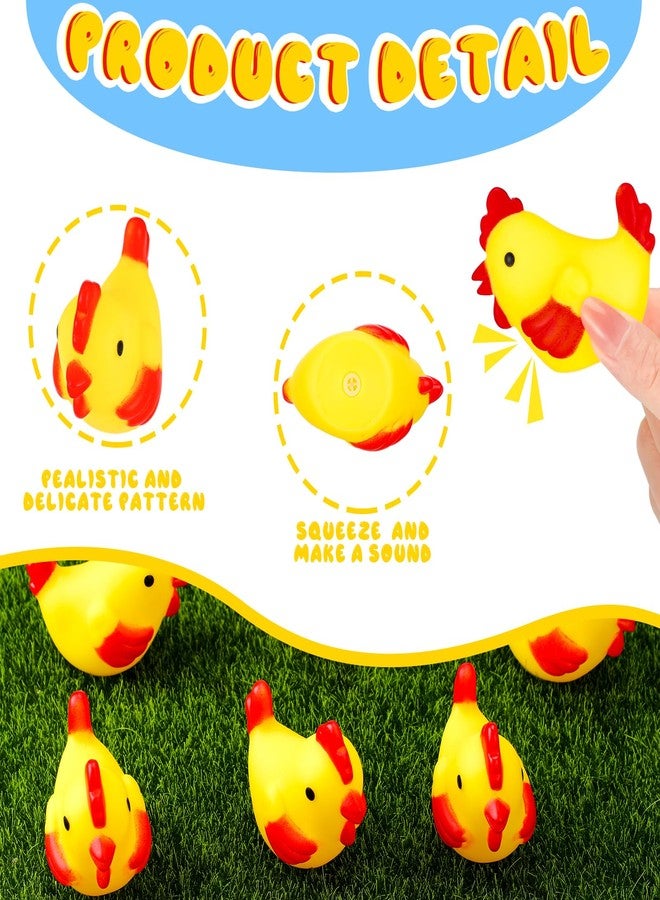 Silipull 50 Pcs Yellow Rubber Chicken Squeak Mini Rubber Chicks Squeezable Squeaky Toy Chicken Noisemaker for Shower Bath Birthday Novelty Favors Decorations Gift, 1.38 x 2.17 x 2.76 Inch - Image 4