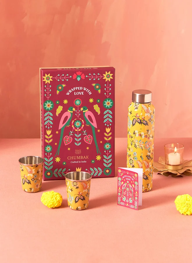 تشومباك Pixel Paisley Drinkware Gift Set of 3