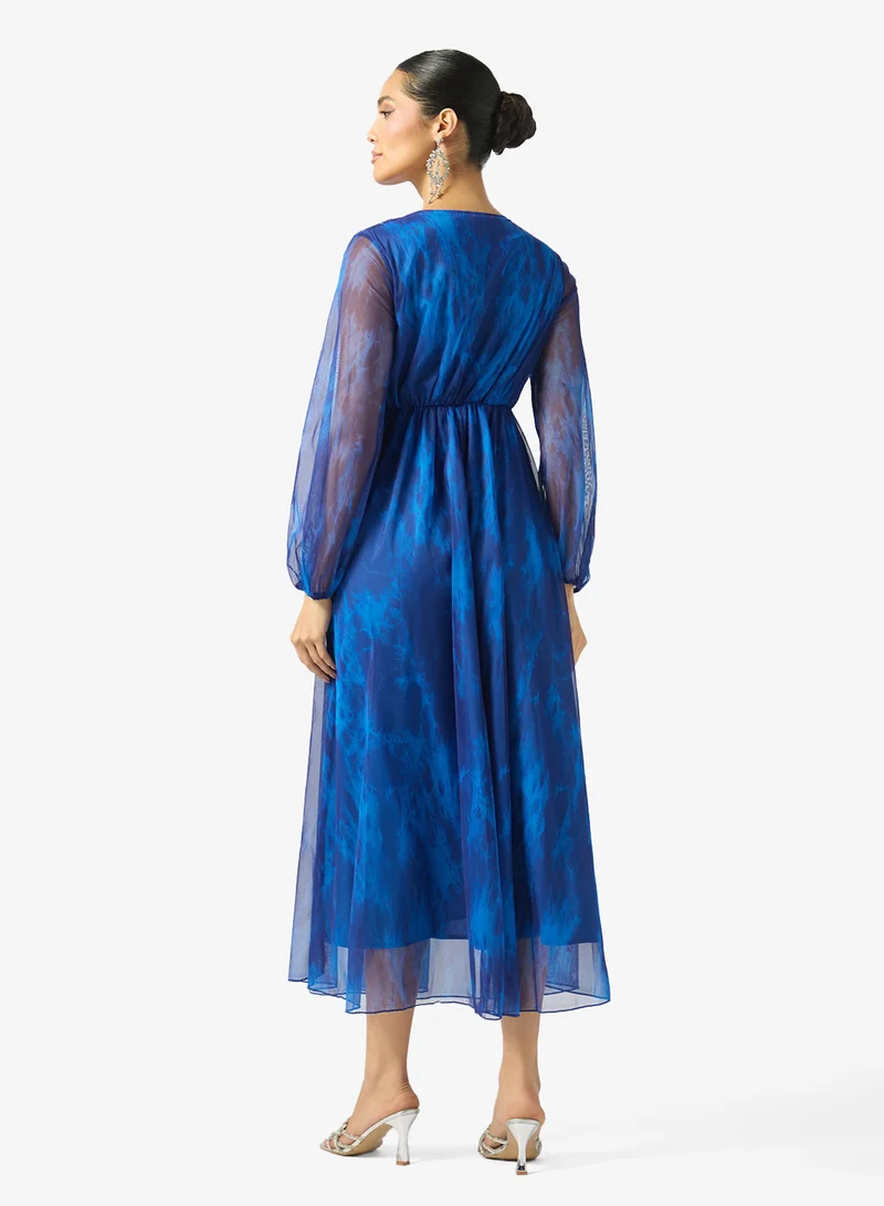 Khizana Printed Puff Sleeve Dress