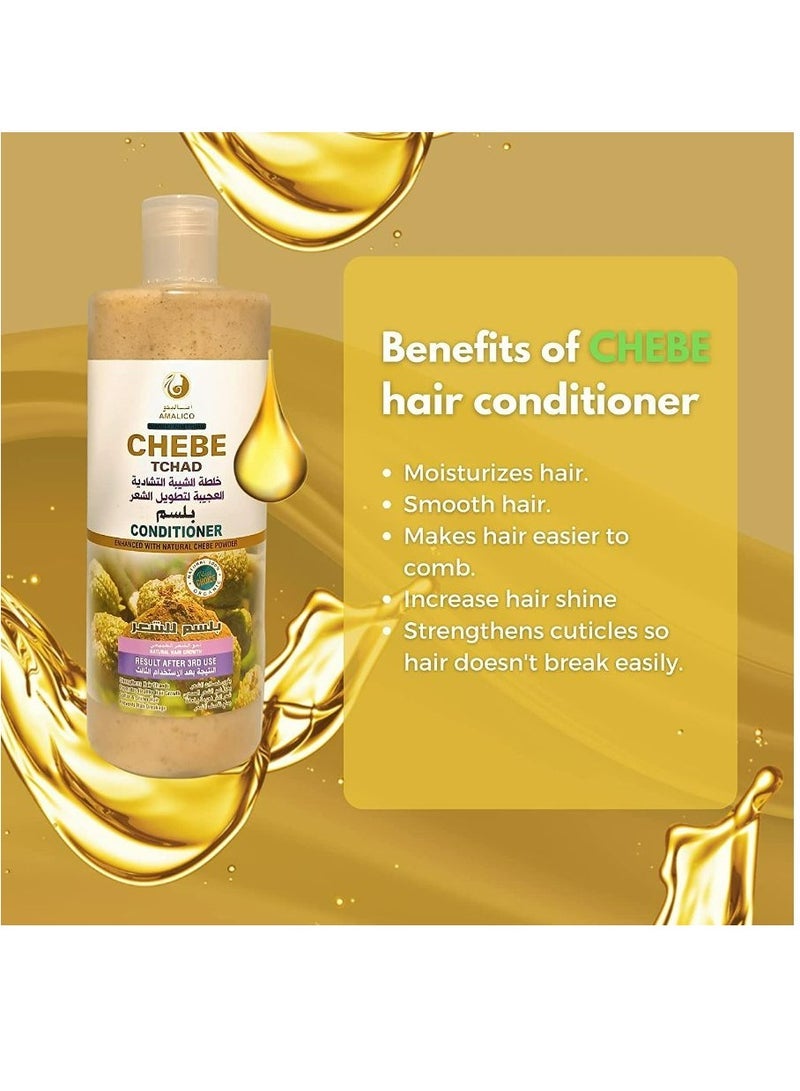 AMALICO Chebe Conditioner for Hair Growth - Natural African Chebe Powder for Hair Growth Anti Dandruff - 500ml - Image 4