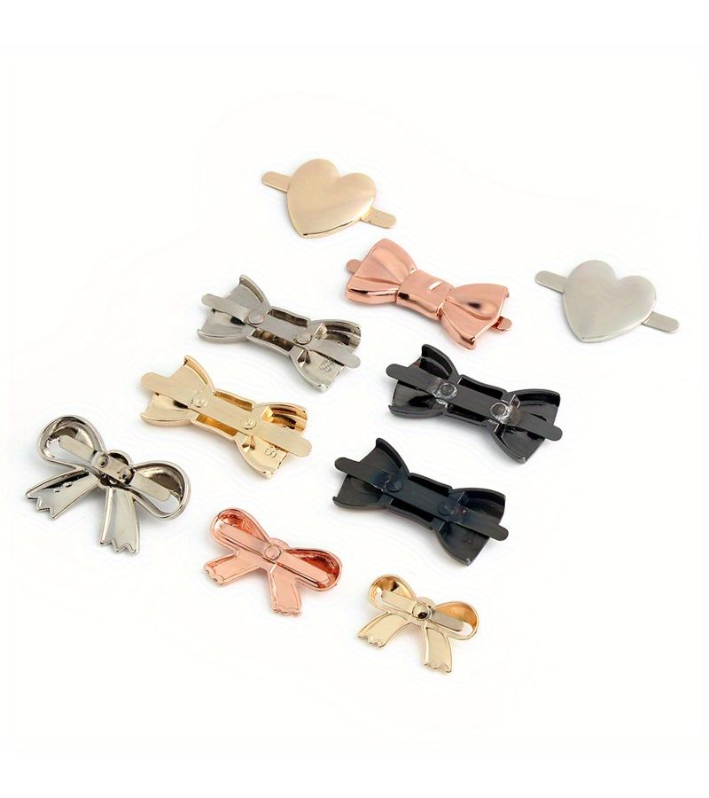 5pcs Light Golden Metal Bow Knitted Hat Bag Tag Ring Buckle DIY Wallet Making - Image 2
