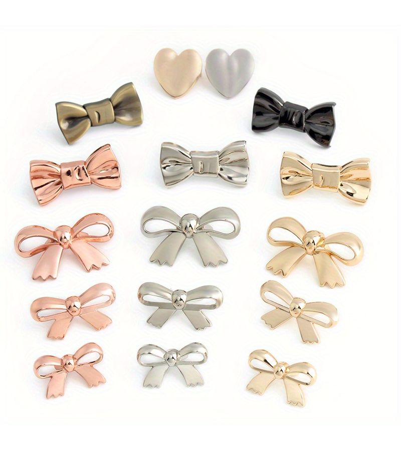 5pcs Light Golden Metal Bow Knitted Hat Bag Tag Ring Buckle DIY Wallet Making - Image 5