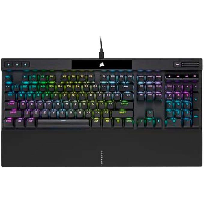rayihni K70 RGB PRO MECHANICAL GAMING KEYBOARD - CHERRY MX RED KEYSWITCHES - 8,000HZ HYPER-POLLING - DURABLE PBT DOUBLE-SHOT KEYCAPS - PER-KEY RGB BACKLIGHTING - DETACHABLE USB TYPE-C CABLE - BLACK - Image 1