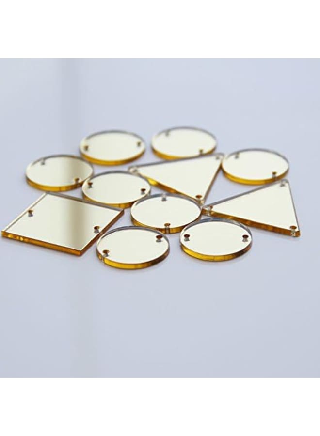 Sew On Water-Drop Shape Mirror Beads, DIY Mirrored Rhinestones for Costume Evening Dresses Cloth Garment Decoration Accessory (Gold) - Image 4