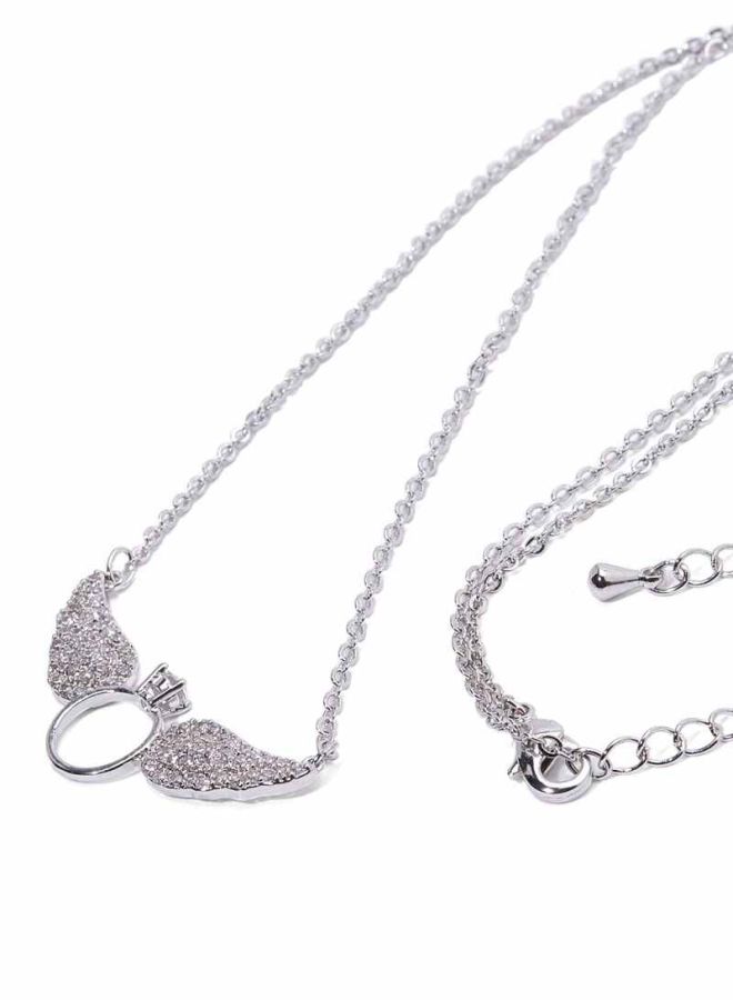 Shining Jewel Cubic Zirconia Crystal Wing Necklace - Image 2