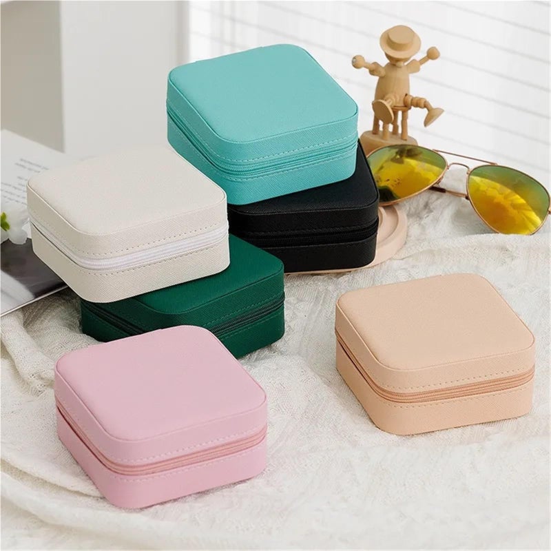 Pink Portable Jewelry Box Organizer 5 Piece Set For Travel Earrings Necklace Ring Display Case - Image 5