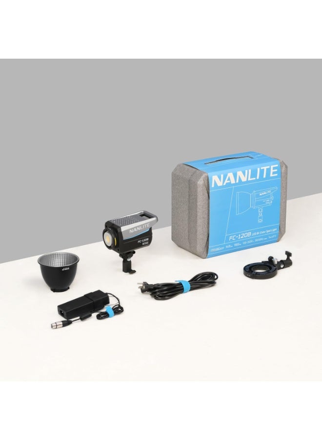 Nanlite FC-120B LED Bi-Color Spot Light – 120W CCT 2700-6500K, 17450 Lux at 1m, CRI 96/TLCI 98, AC & V-Mount Battery Power, Bowens Adapter, App & DMX Control, For Studio & Location Video - Image 2