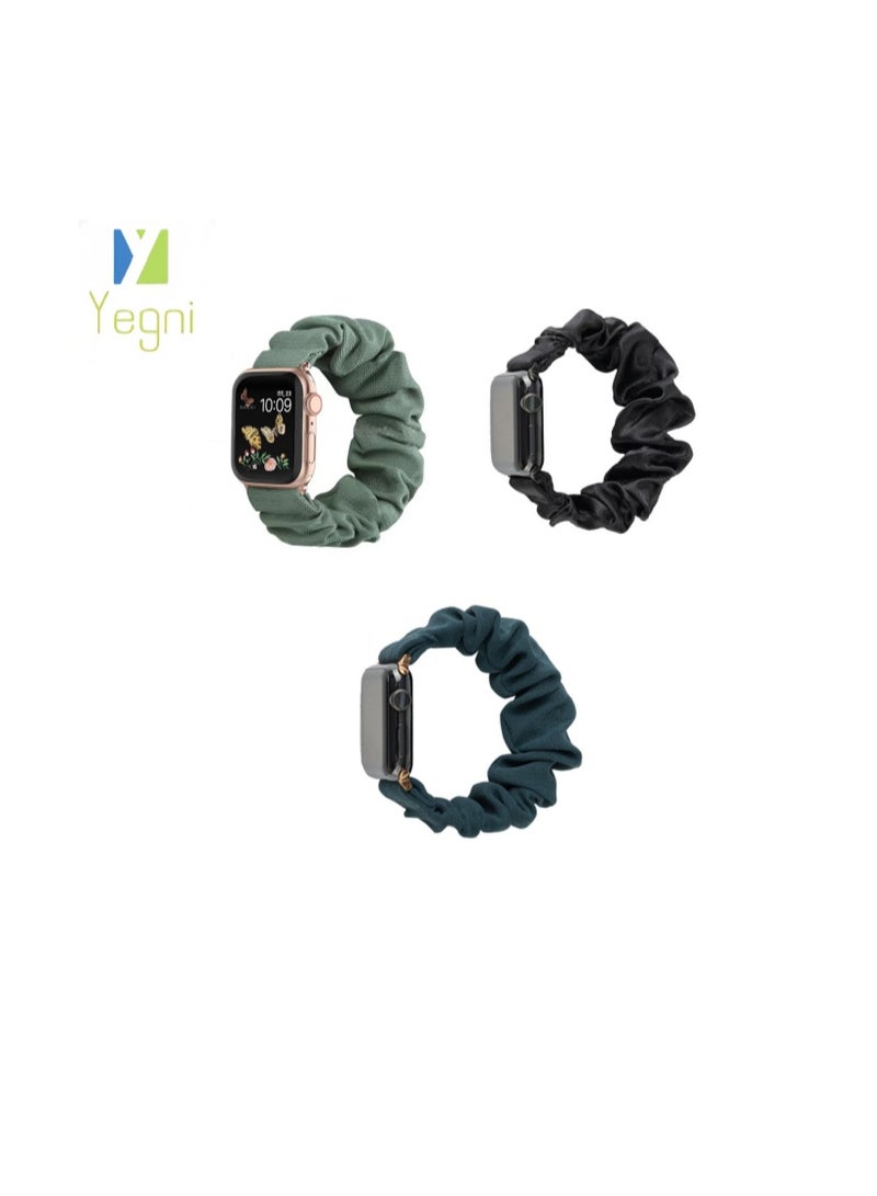 Yegni 3PCS Compatible with Apple Watch hairband elastic nylon watch band - Image 1