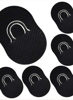 6 PCS Pocket Palm Combs, Portable Mens Hair Brush, Shampoo Combs Pocket Scalp Massager Brush, Soft Palm Brush for Men Short Hair, Black