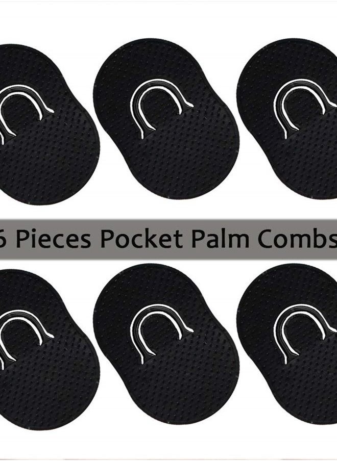Vandorla - 6 PCS Pocket Palm Combs, Portable Mens Hair Brush, Shampoo Combs Pocket Scalp Massager Brush, Soft Palm Brush for Men Short Hair, Black - Image 1