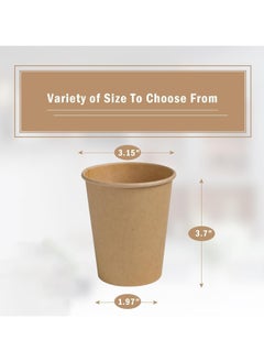 QUALITY Paper Cups 100 Pieces Brown, 8 Oz, Disposable Water Paper Cups, Tea Cups  - Image 2