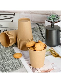 QUALITY Paper Cups 100 Pieces Brown, 8 Oz, Disposable Water Paper Cups, Tea Cups  - Image 4