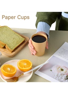 QUALITY Paper Cups 100 Pieces Brown, 8 Oz, Disposable Water Paper Cups, Tea Cups  - Image 5