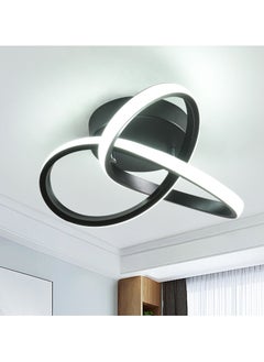 Ganeed Hallway Light,20W LED Ceiling Light,Semi Flush Mount Chandelier, Kitchen Led Lights Fixtures for Foryer Bedroom Garage Bathroom Balcony Corridor Stair Aisle Lamp,Black,6000K  - Image 1
