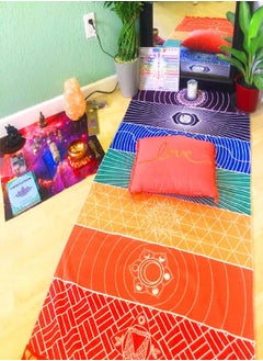 Neasyth Yoga Mat Beach Blanket Chakra Meditation Mat Yoga Rug Sunscreen Shawl Chakra Wall Tapestry Decor Boho Pilates 59 In (Polyester Fibre)  - Image 1