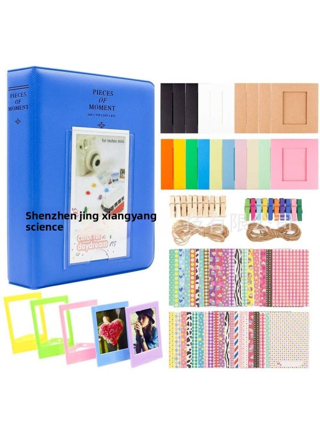 Generic Polaroid Camera Accessories 6-in-1 Suit Album/rope Color Photo Frame Black And White Photo Frame/Photo Sticker/photo Frame-Color:Cobalt Blue  - Image 2