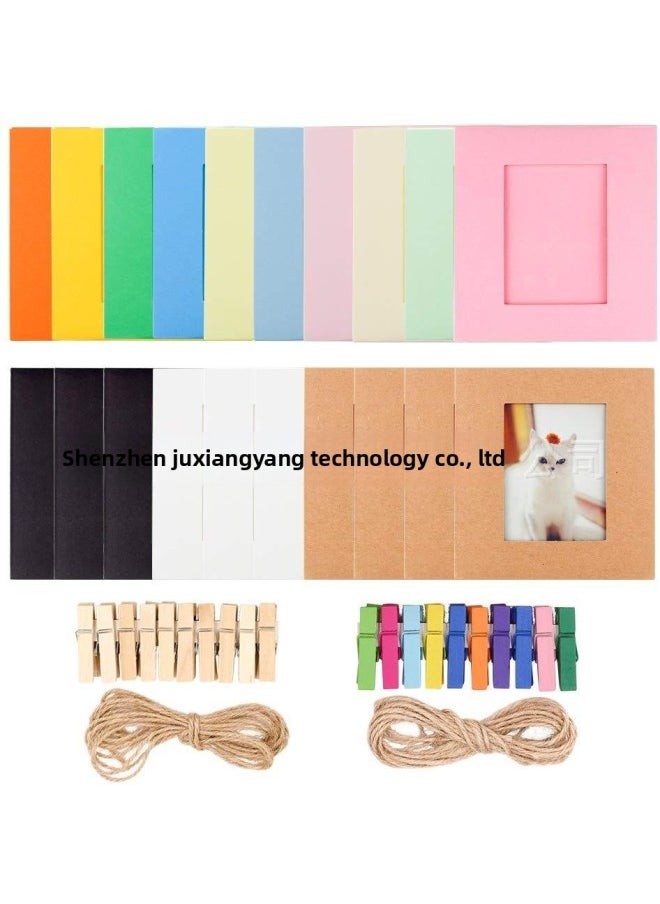 Generic Polaroid Camera Accessories 6-in-1 Suit Album/rope Color Photo Frame Black And White Photo Frame/Photo Sticker/photo Frame-Color:Cobalt Blue  - Image 4