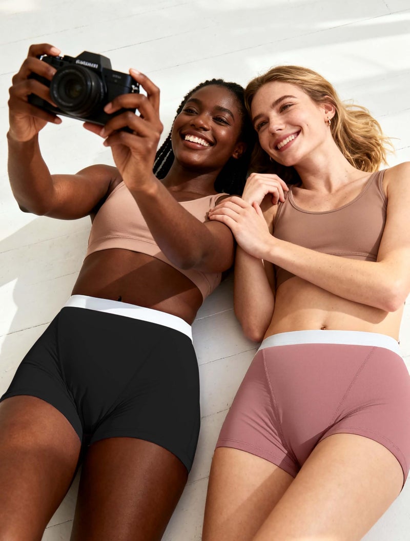 TIICHOO Period Underwear for Women Heavy Flow Leakproof Menstural Underwear Period Shorts 5 Pack(Medium, 5 Black) - Image 2