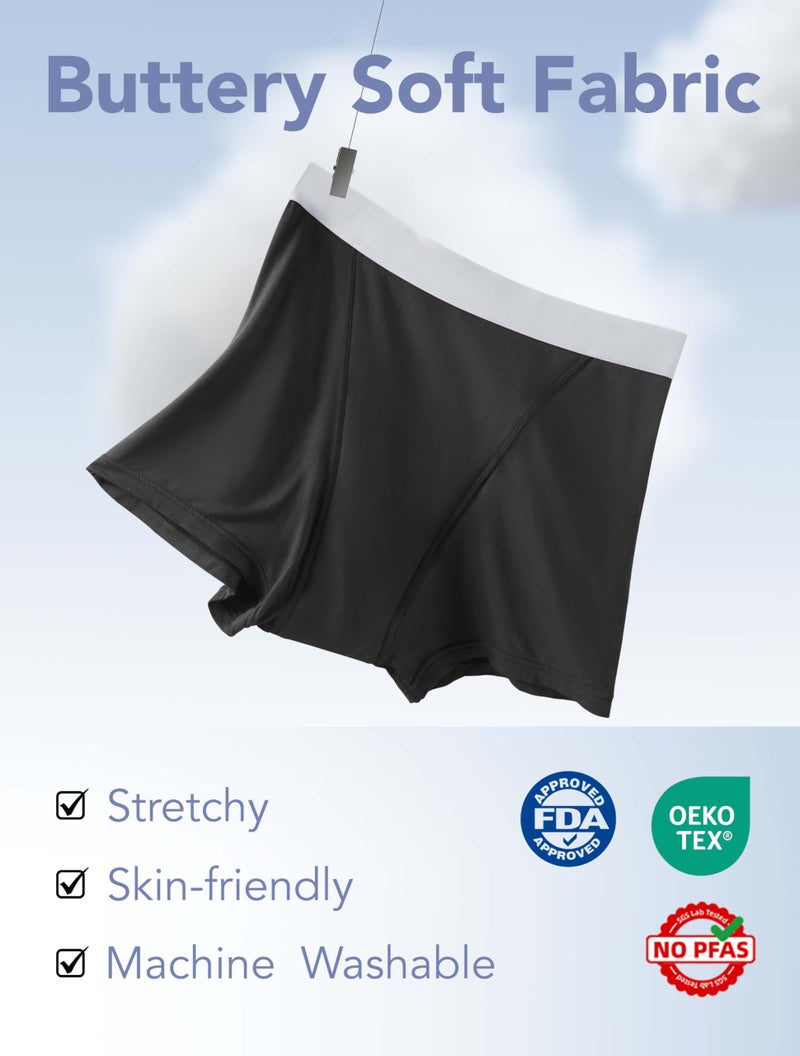 TIICHOO Period Underwear for Women Heavy Flow Leakproof Menstural Underwear Period Shorts 5 Pack(Medium, 5 Black) - Image 5