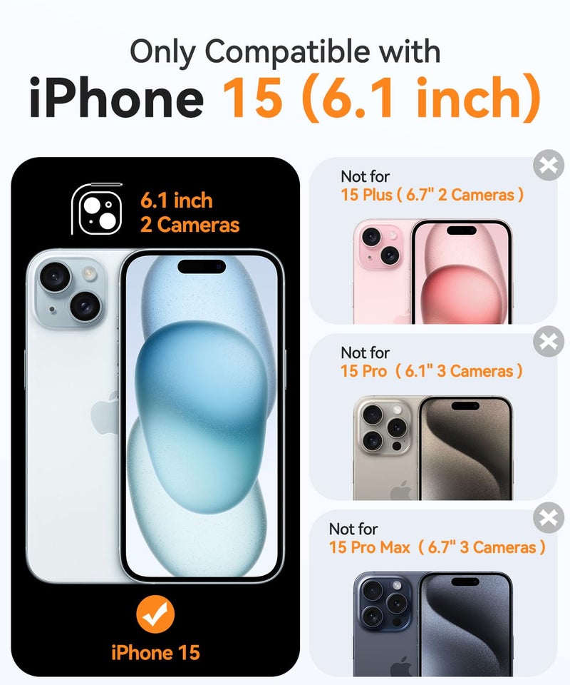 كانشن CANSHN Magnetic Compatible with iPhone 15 Case, Upgraded [Full Camera Protection] [Compatible with Magsafe] [Translucent Matte] Shockproof Protective Phone Case 6.1" - Deep Blue - Image 2