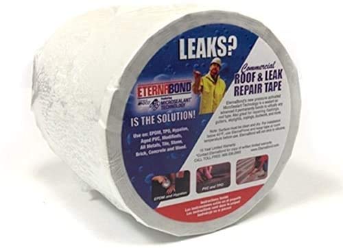 EternaBond HB Fuller RoofSeal White 6 x10 MicroSealant UV Stable Seam Repair Tape 35 mil Total Thickness EBRW06010R OneStep Durable Waterproof and Airtight Repair