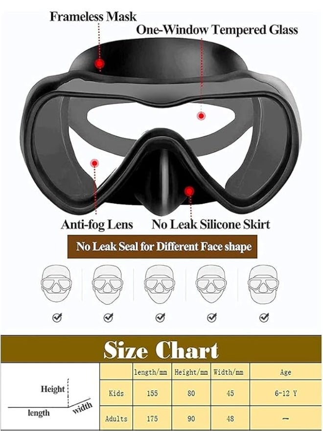 Diving Mask Snorkeling Mask with Latest Dry Top Breathing System,Fold 180°Panoramic Diving Snorkeling Goggles Tempered Glass Anti-Fog Anti-Leak Snorkeling Gear for Adults and Youth. - Image 2