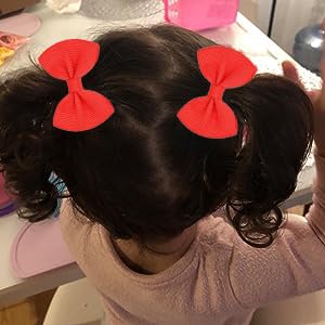 2 Inch Baby Girls Hair Bows Elastic Ties Grosgrain Ribbon Bow With Rubber Band Ponytail Holders Hair Accessories for Infants Toddlers Girls Kids In Pairs2PCS white - Image 5