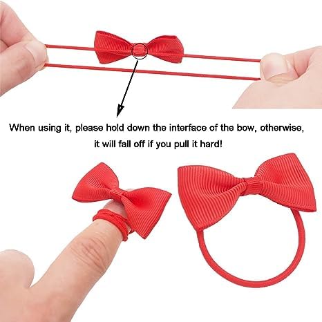 2 Inch Baby Girls Hair Bows Elastic Ties Grosgrain Ribbon Bow With Rubber Band Ponytail Holders Hair Accessories for Infants Toddlers Girls Kids In Pairs2PCS white - Image 3