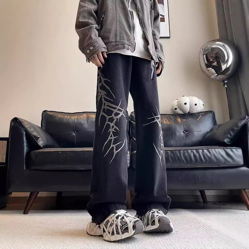 Unisex Classic Denim Jeans Loose Fit Daily Outdoor Wear - Image 3