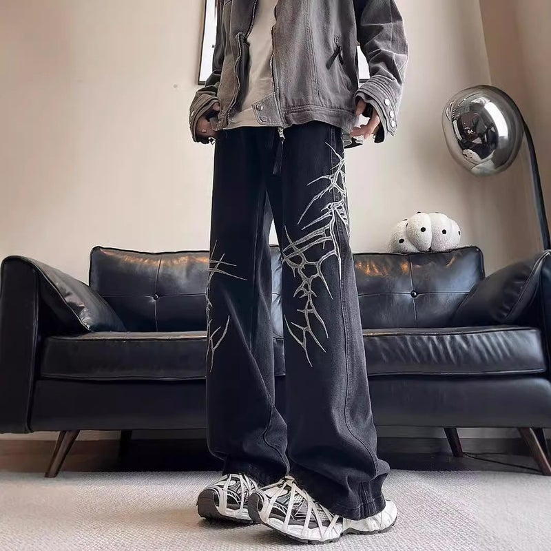 Unisex Classic Denim Jeans Loose Fit Daily Outdoor Wear - Image 2