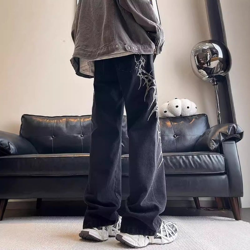 Unisex Classic Denim Jeans Loose Fit Daily Outdoor Wear - Image 5