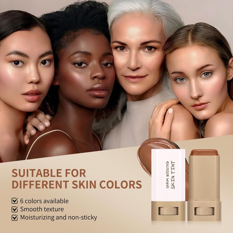 Vienflona Beauty Balm Serum Boosted Skin Tint, Foundation Stick & Concealer Contour Stick for Women, Tinted Moisturizer, Full Coverage Foundation, Radiant & Dewy Finish for Face Makeup (#03) - Image 3