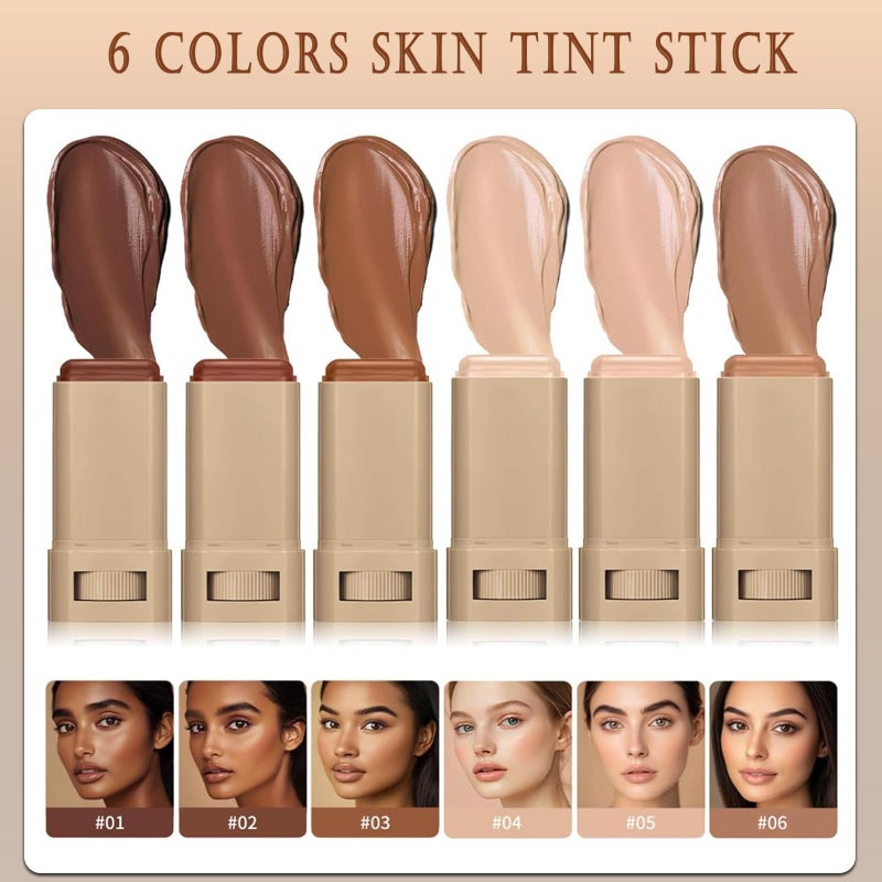 Vienflona Beauty Balm Serum Boosted Skin Tint, Foundation Stick & Concealer Contour Stick for Women, Tinted Moisturizer, Full Coverage Foundation, Radiant & Dewy Finish for Face Makeup (#03) - Image 2
