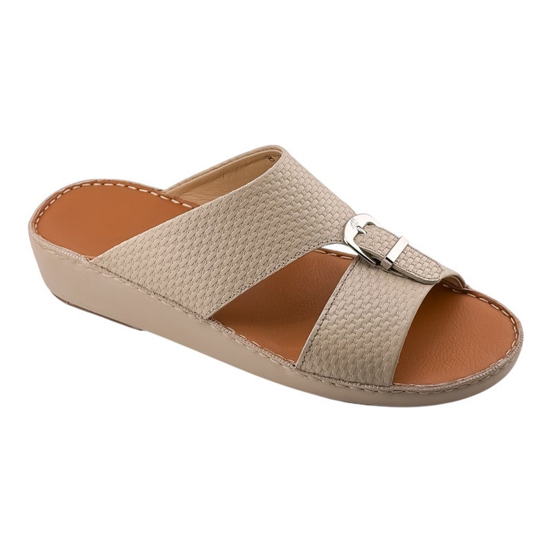 AET A E T Handmade Arabic Sandals For Men | Outdoor Mens Slippers | Everyday Flip Flops Open Toe | Arabic Genuine Leather With Buckle|New Arabic Design | Tan Footbed | Comfortable & LightWeight - Image 1