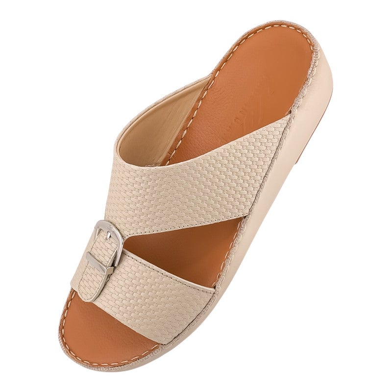 AET A E T Handmade Arabic Sandals For Men | Outdoor Mens Slippers | Everyday Flip Flops Open Toe | Arabic Genuine Leather With Buckle|New Arabic Design | Tan Footbed | Comfortable & LightWeight - Image 3