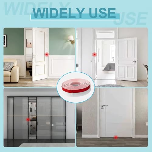 Pluden Door Weather Stripping, Silicone Door Seal Strip Sealing Tape, Door Draft Seal Adhesive Seal Tape for Doors Windows and Shower Glass Door Gaps (Thickness Upgrade) - Image 3