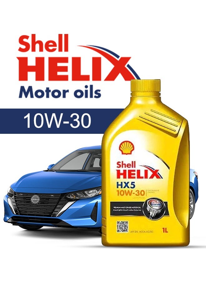 Shell Engine Oil – For NISSAN Sentra  2024 - 2017، 5 Liter، viscosity 10w30 Shell - With Engine Oil Filter -  2017 2018 2019 2020 2021 2022 2023 2024 