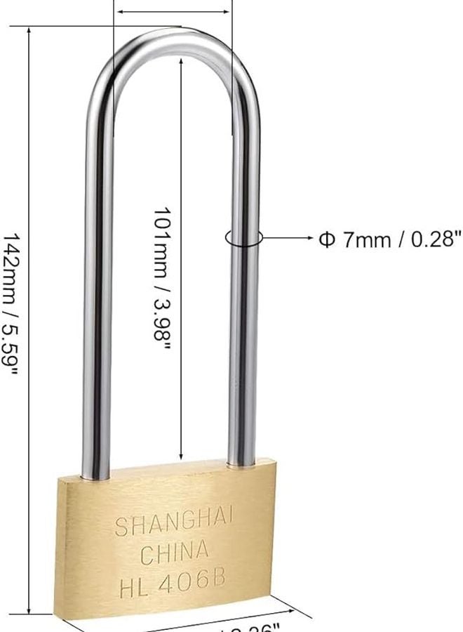 Brass Padlock Keyed Alike 60mm Wide Brushed Finish Hardened Steel Shackle 2 Pack - Image 4
