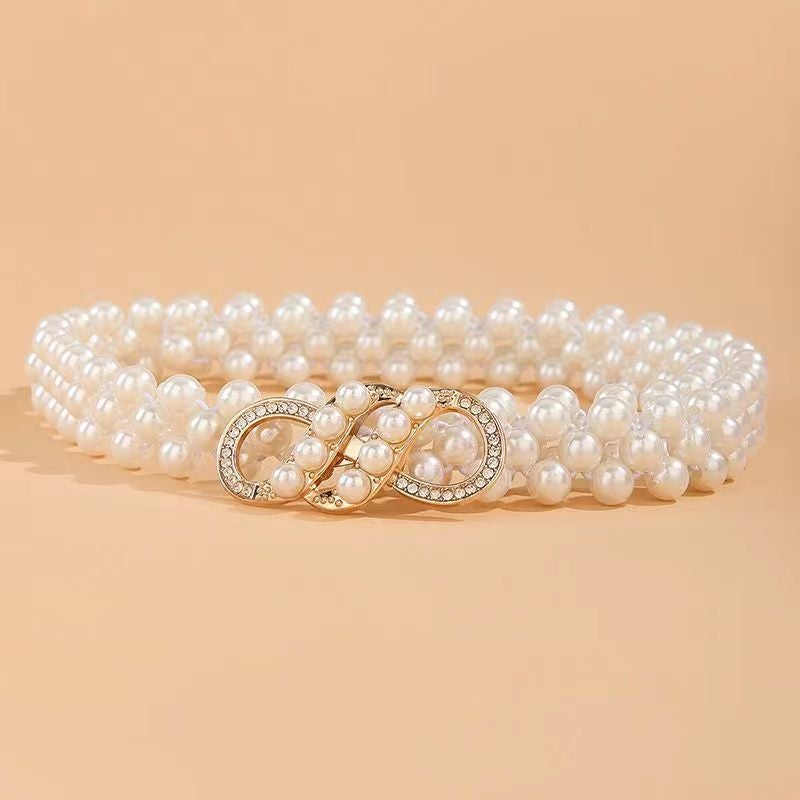 Elegant Pearl Waist Chain for DressesHappy note gold Happy note gold 
