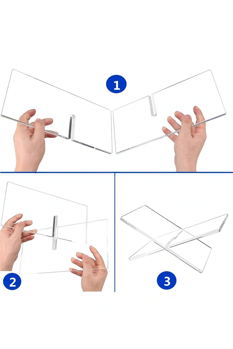 أبلينم حامل كتب أكريليك شفاف مكون من قطعتين للقراءة للكتب والمجلات والكتب المدرسية المفتوحة والمغلقة 4.3 بوصة × 7.8 بوصة × 4.3 بوصة - Image 4