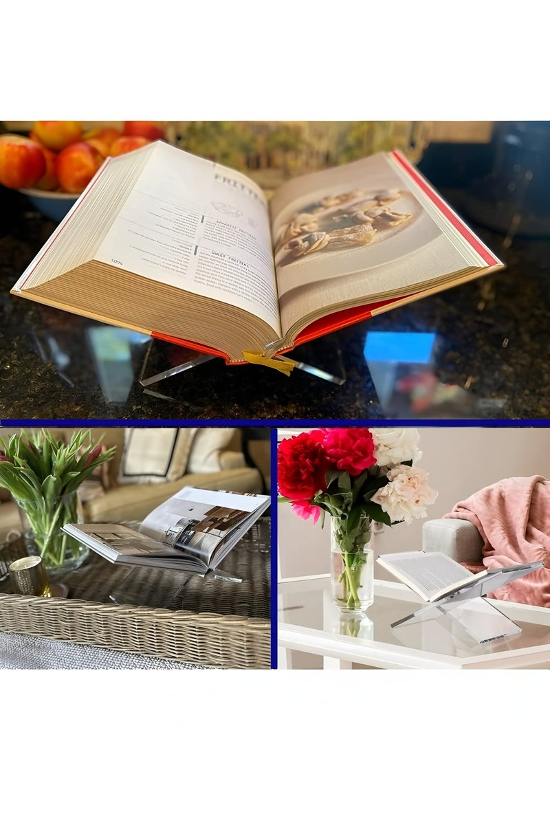 أبلينم حامل كتب أكريليك شفاف مكون من قطعتين للقراءة للكتب والمجلات والكتب المدرسية المفتوحة والمغلقة 4.3 بوصة × 7.8 بوصة × 4.3 بوصة - Image 2