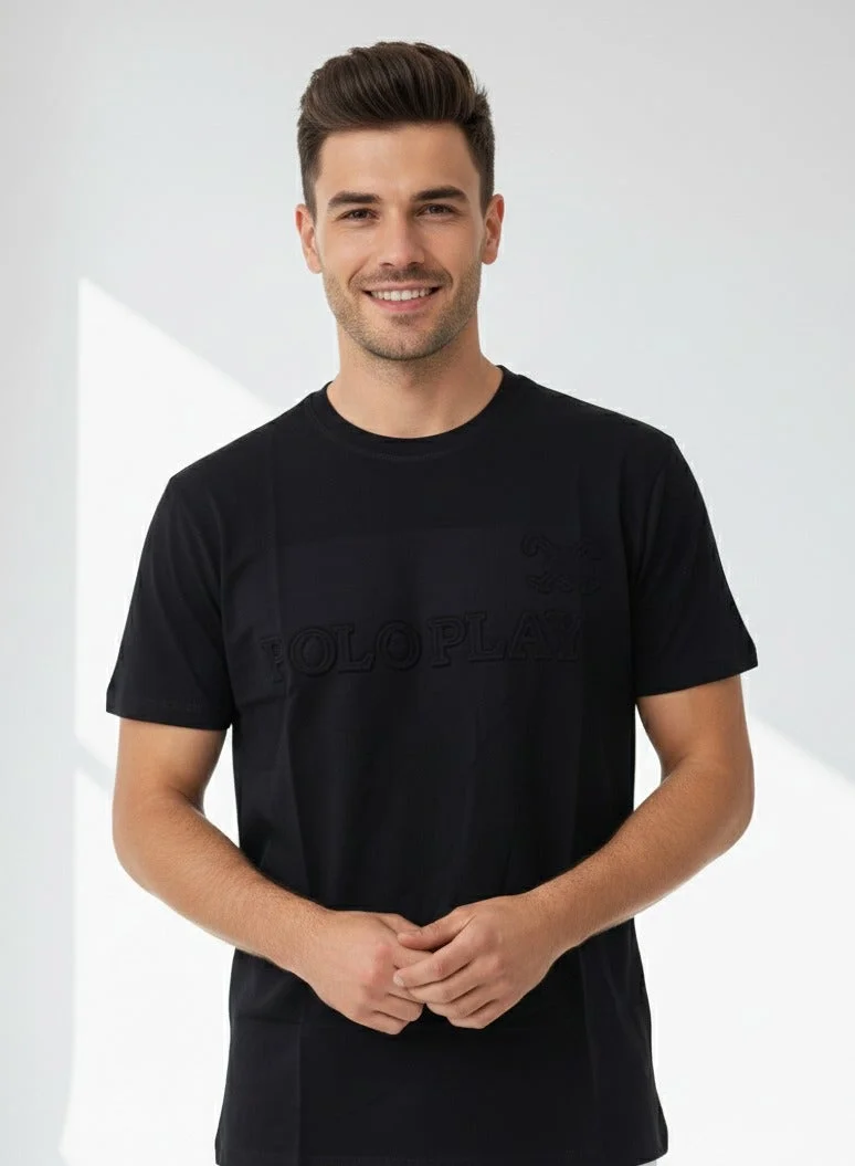 Polo Play  Men’s Graphic and Embossed T-Shirt-2 pack for Men | Best Price UAE